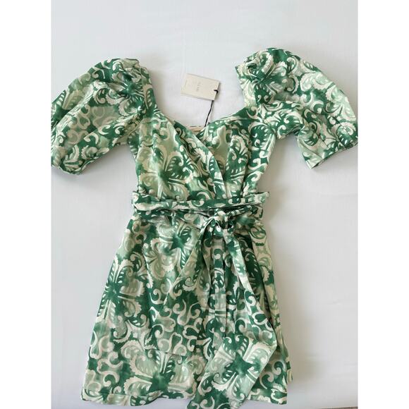 Alexis Short Dress Athenes Sage Mini Wrap Dress Size S NWT - Picture 3 of 6